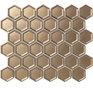 Barcelona Mozaiek Tegel Hexagon- Brons Porselein Geglazuurd 281x325 mm