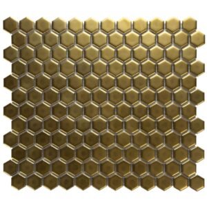 Barcelona Mozaiek Tegel Hexagon- Goud Porselein Geglazuurd 260x300 mm