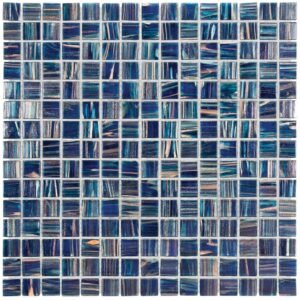 Amsterdam Mozaiek Tegel Vierkant - Donker blauw Glas Goud Serie 322x322 mm