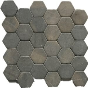 Hexagonale Mozaiek Tegel Hexagonale - Antracite Marmer Ongeglazuurd 300x300mm