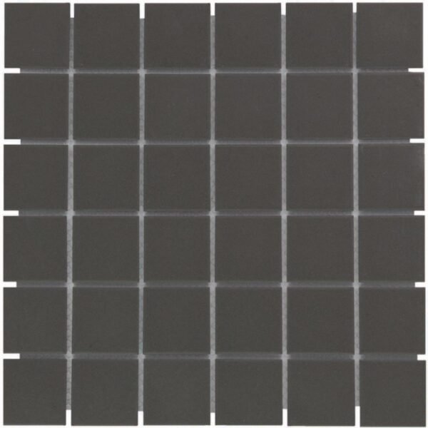 London Mozaiek Tegel Vierkant - Zwart Porselein Ongeglazuurd, R11 309x309 mm