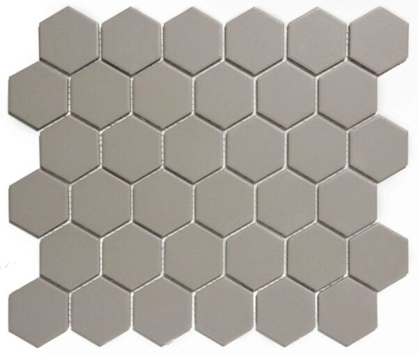 London Mozaiek Tegel Hexagon - Grijs Porselein Ongeglazuurd, R11 281x325 mm