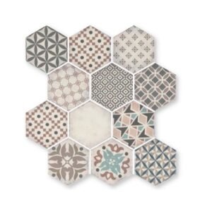 Epoca Mozaiek Tegel Hexagon - Marfil Porselein Geglazuurd 280x300 mm