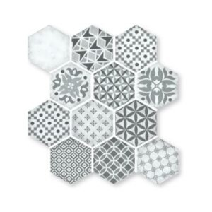 Epoca Mozaiek Tegel Hexagon - Grijs Porselein Geglazuurd 280x300 mm