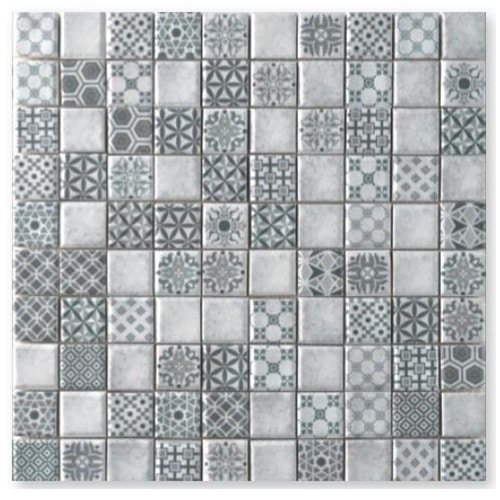 Epoca Mozaiek Tegel Vierkant - Grijs Porselein Geglazuurd 285x285 mm