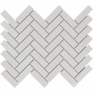 Paris Mozaiek Tegel Visgraat - Wit Porselein Geglazuurd 247x318 mm