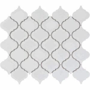 Paris Mozaiek Tegel Lantaarn - Wit Porselein Geglazuurd 245x293 mm