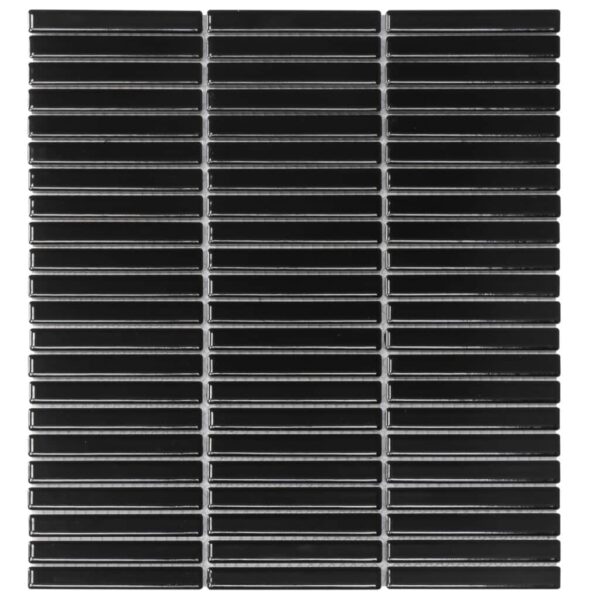 Sevilla Mozaïek Tegel Mini Vinger - Zwart Porselein Geglazuurd 282x308 mm
