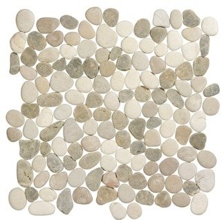 Pebbles Mozaiek Tegel Kiezel - Crème / Beige / Bruin Kiezels Ongeglazuurd 300x300mm