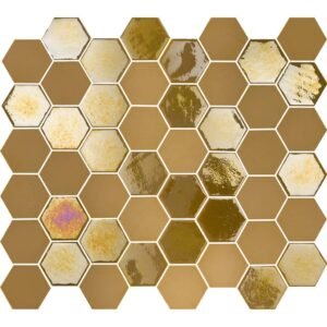 Valencia Mozaiek Tegel Hexagon- Mosterd Glas Recycled 278x325 mm