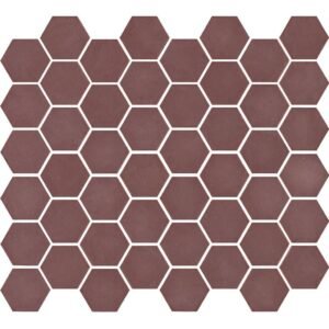 Valencia Mozaiek Tegel Hexagon- Bordeauxrood Glas Recycled 278x325 mm