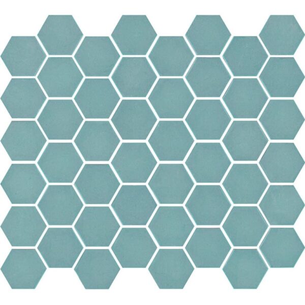 Valencia Mozaiek Tegel Hexagon- Turquoise Glas Recycled 278x325 mm