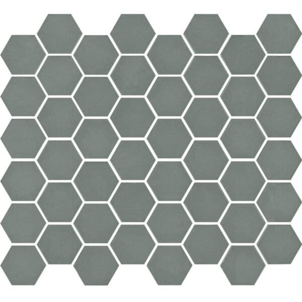 Valencia Mozaiek Tegel Hexagon- Mat Kaki Glas Recycled 278x325 mm
