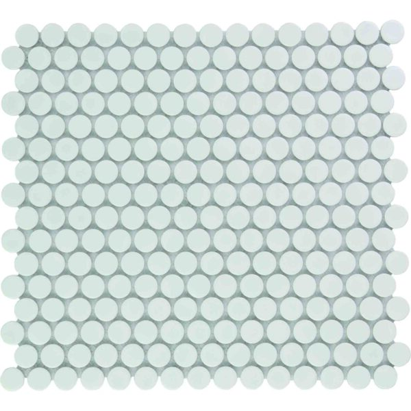 Venice Pennyround Mozaiek Tegel Rond - Extra Wit Porselein Geglazuurd 315x294 mm