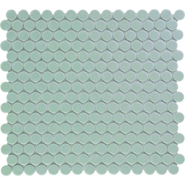 Venice Pennyround Mozaiek Tegel Rond - Grijs Blauw Porselein Geglazuurd 315x294 mm