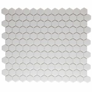 London Mozaiek Tegel Hexagon - Super Wit Porselein Ongeglazuurd, R11 260x300 mm