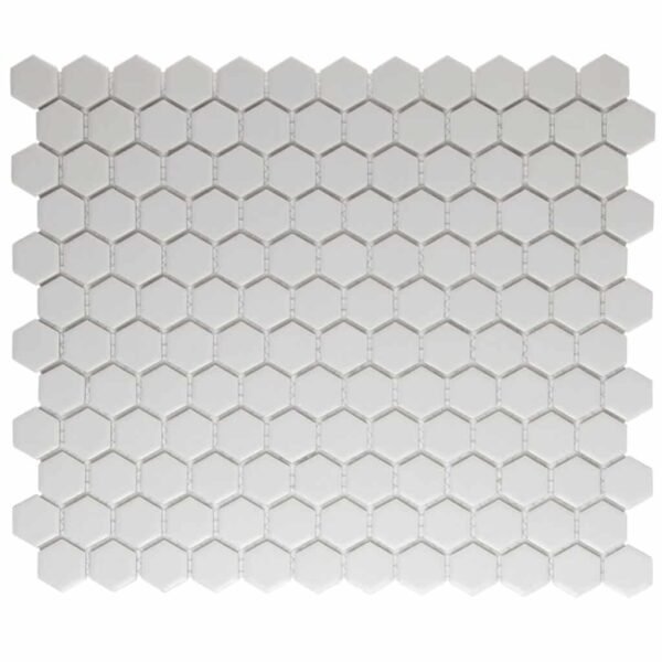 London Mozaiek Tegel Hexagon - Super Wit Porselein Ongeglazuurd, R11 260x300 mm