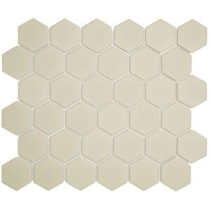 the mosaic factory london mozaiektegel 51x59x06cm hexagon onverglaasd porselein vloertegel voor binnen en buiten vorstbestendig r11 wit sw242523